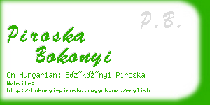 piroska bokonyi business card